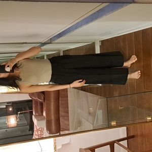 Cos Flowy Wide Leg Trousers Women's 2 Silk Black